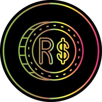 Brazilian real Line Gradient Due Color Icon vector