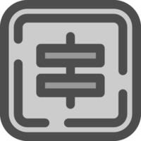 Center alignment Line Filled Greyscale Icon vector