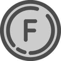 Letter f Line Filled Greyscale Icon vector