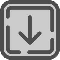 Down arrow Line Filled Greyscale Icon vector