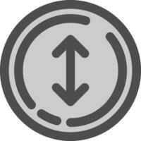 Up and down arrow Line Filled Greyscale Icon vector