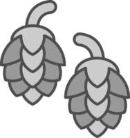 Pine nut Line Filled Greyscale Icon vector