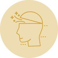 Open mind Line Yellow Circle Icon vector