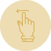 Swipe Left Line Yellow Circle Icon vector