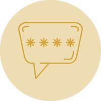 Chat box Line Yellow Circle Icon vector