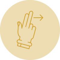 Two Fingers Right Line Yellow Circle Icon vector