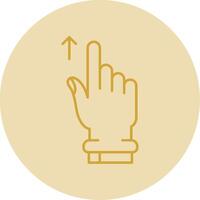 Swipe Up Line Yellow Circle Icon vector