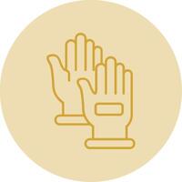Hand gloves Line Yellow Circle Icon vector