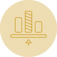 Bottom allignment Line Yellow Circle Icon vector