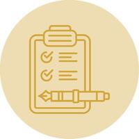 Check list Line Yellow Circle Icon vector