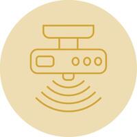 Motion sensor Line Yellow Circle Icon vector