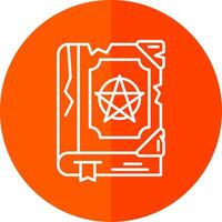 Magic book Line Red Circle Icon vector