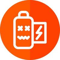 Battery dead Line Red Circle Icon vector