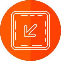Down left arrow Line Red Circle Icon vector