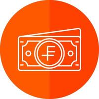 Swiss franc Line Red Circle Icon vector