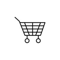 Shopping Cart Vector Sign for Shops and Stores. Suitable for books, stores, shops. Editable stroke in minimalistic outline style. Symbol for design