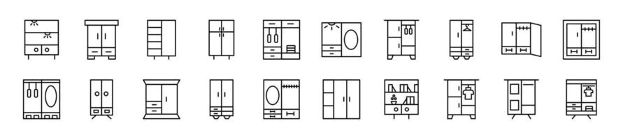 Furniture linear vector icons collection. Editable stroke. Simple linear illustration for web sites, newspapers, articles book