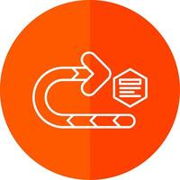 Right turn Line Red Circle Icon vector