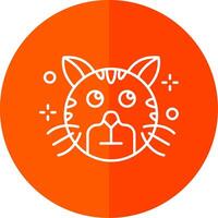Rolling eyes Line Red Circle Icon vector