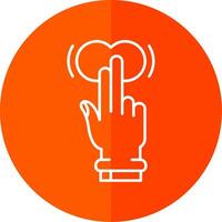 Two Fingers Tap and Hold Line Red Circle Icon vector