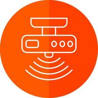 Motion sensor Line Red Circle Icon vector