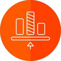 Bottom allignment Line Red Circle Icon vector