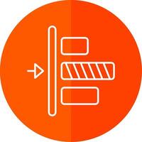Left alignment Line Red Circle Icon vector