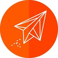 Paper plane Line Red Circle Icon vector