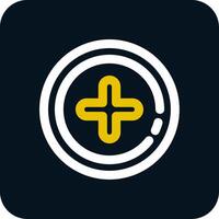 Add 2 Line Yellow White Icon vector