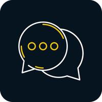 Speech bubbles Line Yellow White Icon vector