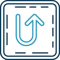 U turn Line Blue Two Color Icon vector