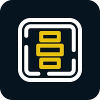 Horizontal Alignment Line Yellow White Icon vector