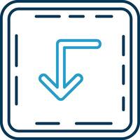 Turn down Line Blue Two Color Icon vector