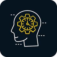 Time management Line Yellow White Icon vector