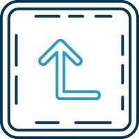 Turn up Line Blue Two Color Icon vector