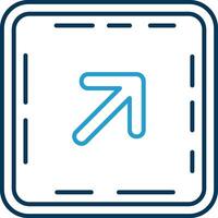 Up right arrow Line Blue Two Color Icon vector