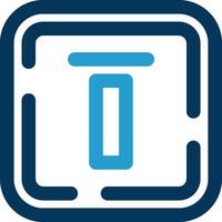 Top alignment Line Blue Two Color Icon vector