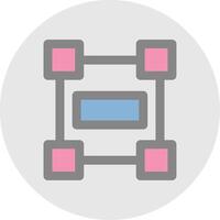Rectangle frame Line Filled Light Circle Icon vector