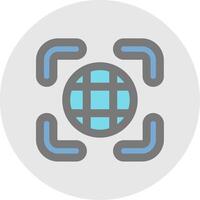 Show grid Line Filled Light Circle Icon vector