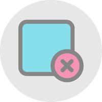 Delete square Line Filled Light Circle Icon vector