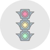 Traffic light Line Filled Light Circle Icon vector