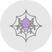 Spider web Line Filled Light Circle Icon vector