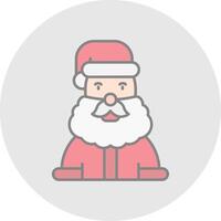 Papa Noel claus línea lleno ligero circulo icono vector