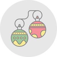 Jingle bell Line Filled Light Circle Icon vector