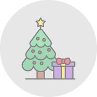 Jingle bell Line Filled Light Circle Icon vector