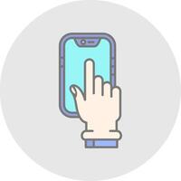 Touch Device Line Filled Light Circle Icon vector