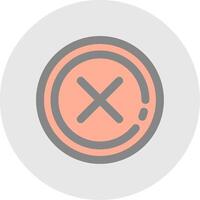 Delete 1 Line Filled Light Circle Icon vector