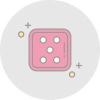 Dice five Line Filled Light Circle Icon vector