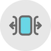 Carousel horizontal Line Filled Light Circle Icon vector