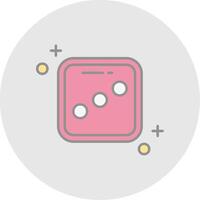 Dice three Line Filled Light Circle Icon vector